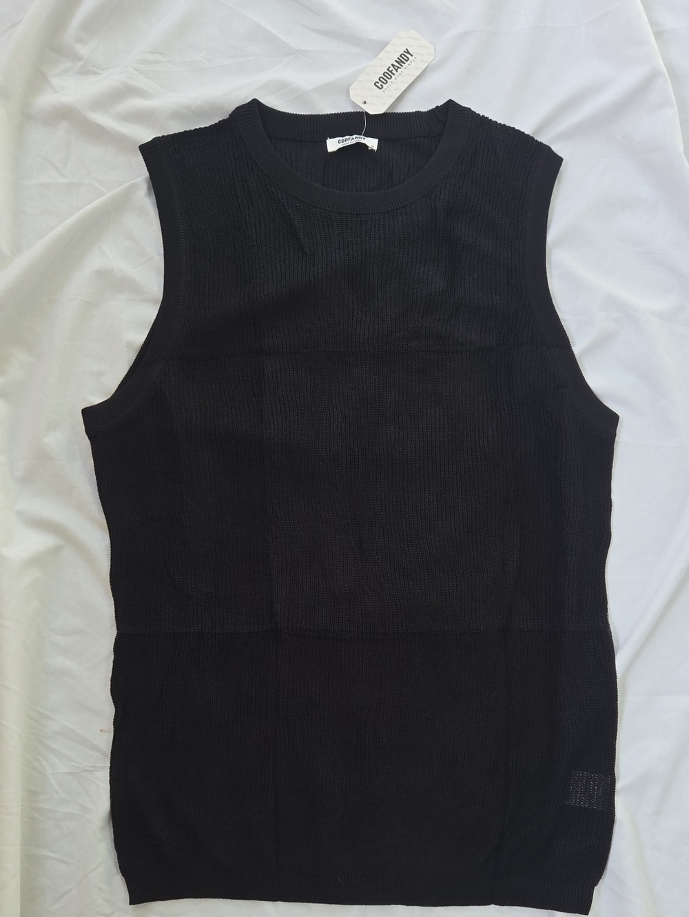 Men's Black Sleeveless Round Neck Sweater, Elegant And Simple, Dressy/Casual